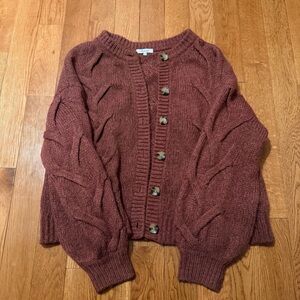 Madewell Merino Wool Blend Cardigan Sweater Size XL Orange